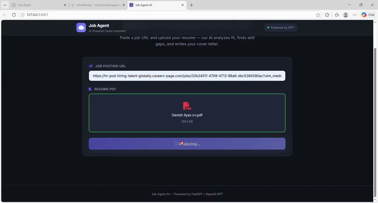 Job Agent - AI Resume Matcher — project demo screen recording
