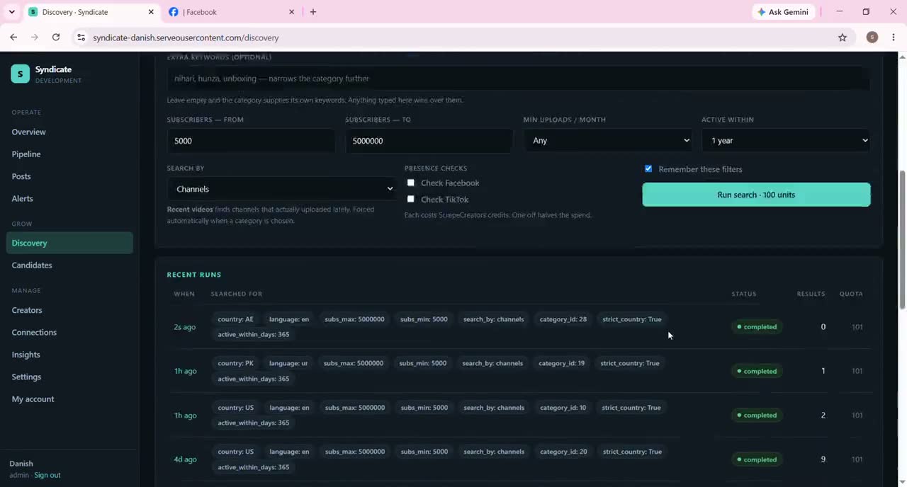 Content Syndication Automation Platform — live client demo screen recording